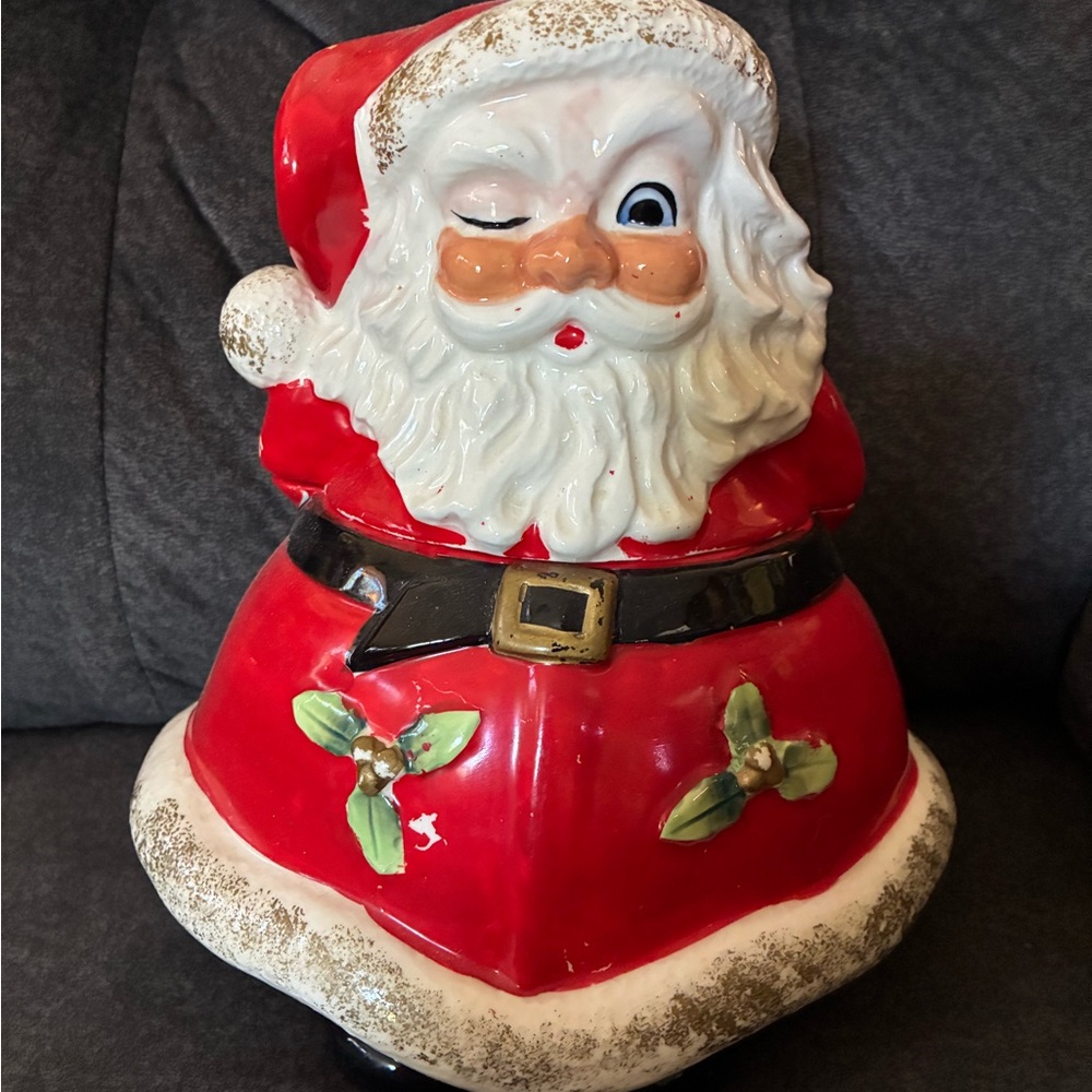 Vintage Festive Santa Claus Cookie Jar